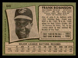1971 Topps Baseball #640 Frank Robinson Orioles EX 541662