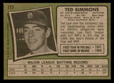 1971 Topps Baseball #117 Ted Simmons Cardinals EX-MT 541663