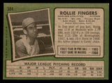 1971 Topps Baseball #384 Rollie Fingers A's EX 541694