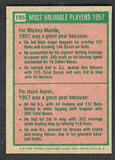 1975 Topps Baseball #195 Mickey Mantle Hank Aaron EX+/EX-MT 541725