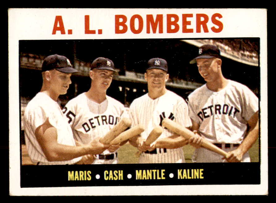 1964 Topps Baseball #331 Mickey Mantle Al Kaline Roger Maris EX+/EX-MT 541763