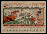 1956 Topps Baseball #107 Eddie Mathews Braves VG-EX Gray 541814