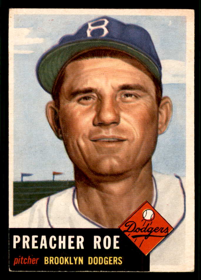 1953 Topps Baseball #254 Preacher Roe Dodgers EX 541836