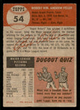 1953 Topps Baseball #054 Bob Feller Indians VG-EX 541841