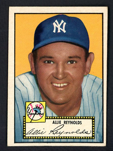 1952 Topps Baseball #067 Allie Reynolds Yankees EX Black 541862