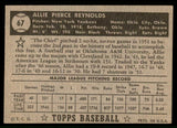 1952 Topps Baseball #067 Allie Reynolds Yankees EX Black 541862