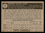 1952 Topps Baseball #057 Eddie Lopat Yankees EX+/EX-MT Black 541868