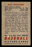1951 Bowman Baseball #006 Don Newcombe Dodgers VG-EX 541888