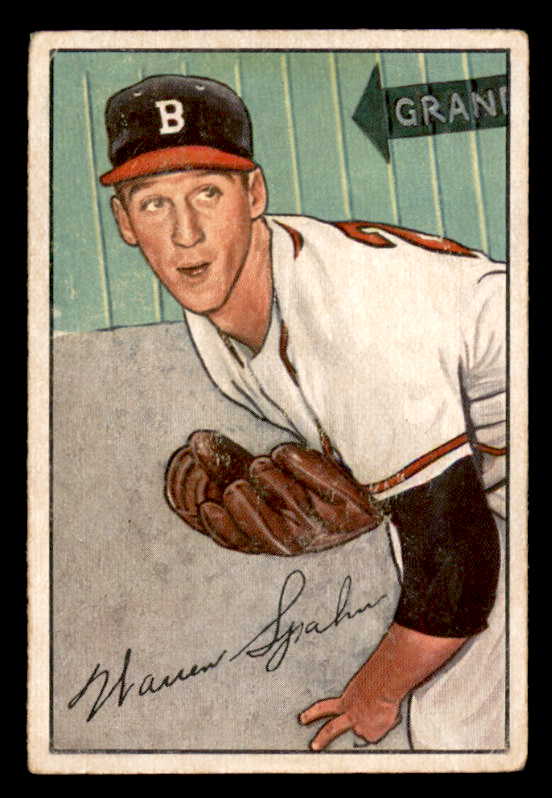 1952 Bowman Baseball #156 Warren Spahn Braves VG-EX 541891