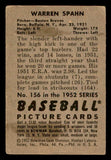 1952 Bowman Baseball #156 Warren Spahn Braves VG-EX 541891