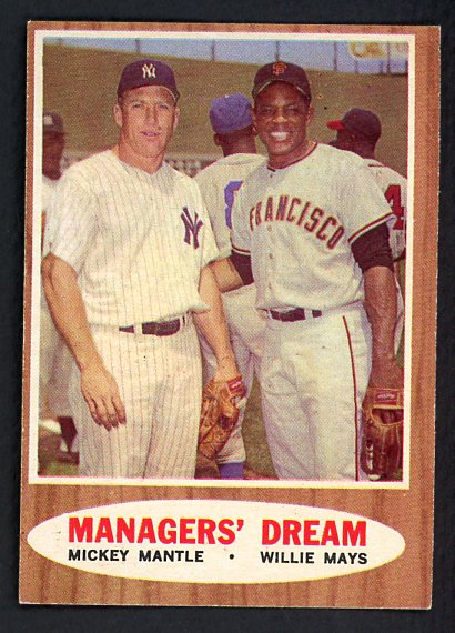 1962 Topps Baseball #018 Mickey Mantle Willie Mays EX-MT 541905
