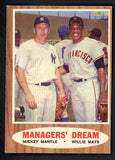 1962 Topps Baseball #018 Mickey Mantle Willie Mays EX-MT 541906