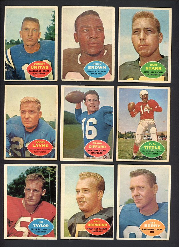 1960 Topps Football Complete Set Low to Mid Grade Brown Unitas 541911