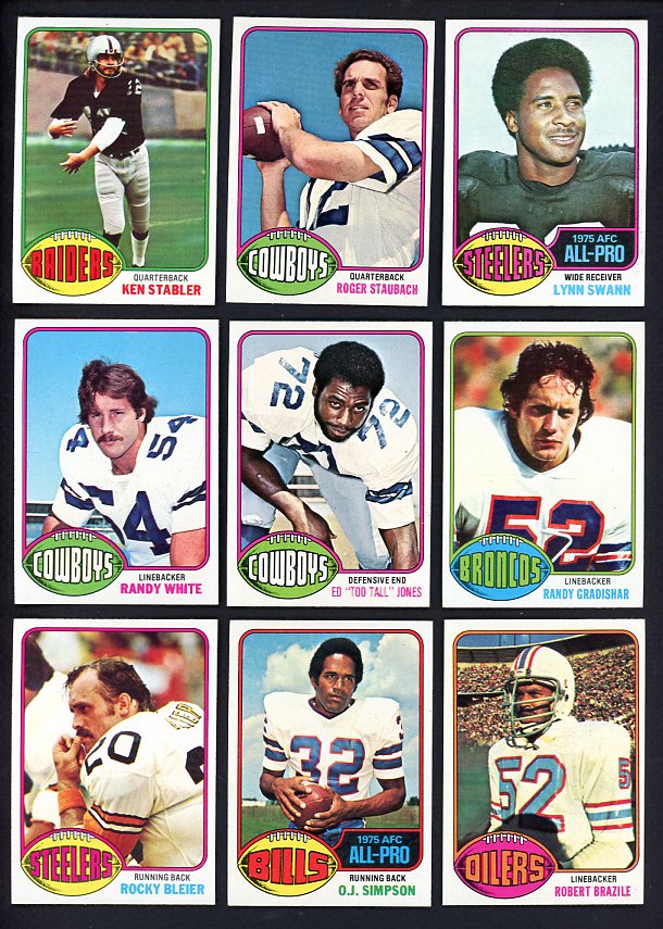 1976 Topps Football Near Set (-2) EX+/EX-MT Swann Staubach 541920