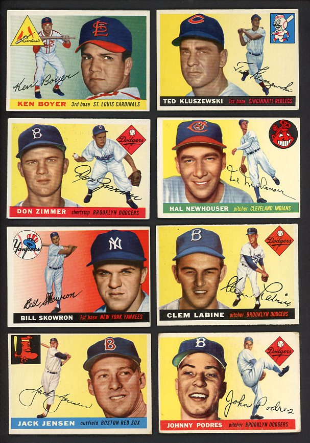 1955 Topps Set Lot 188 Diff EX+/EX-MT Boyer Zimmer Kluszewski 541925