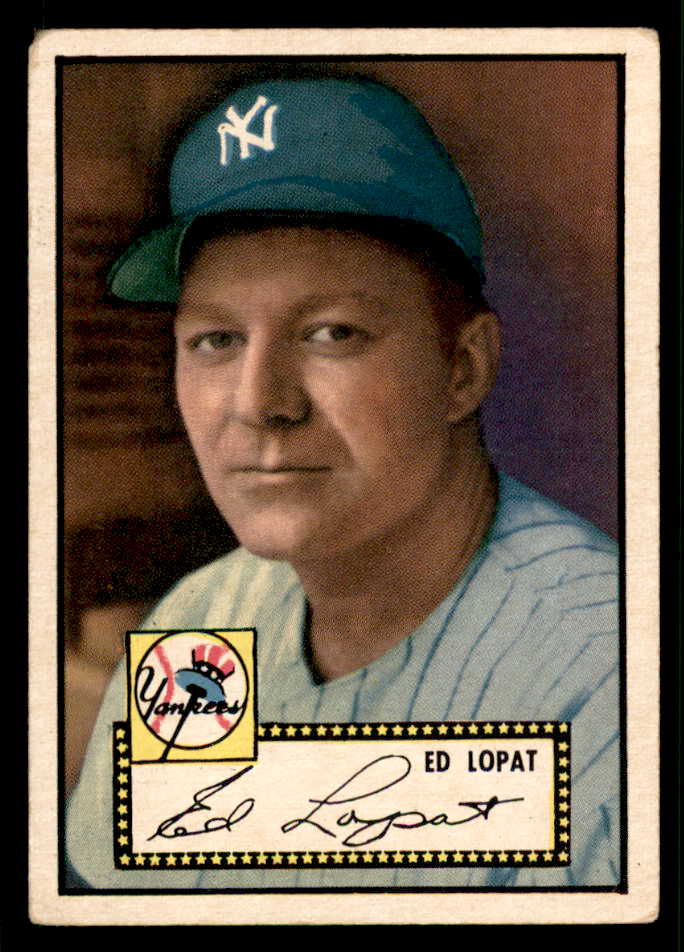 1952 Topps Baseball #057 Eddie Lopat Yankees VG Black 541932