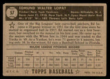 1952 Topps Baseball #057 Eddie Lopat Yankees VG Black 541932