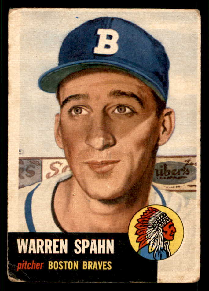 1953 Topps Baseball #147 Warren Spahn Braves VG 541958