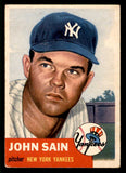 1953 Topps Baseball #119 Johnny Sain Yankees VG-EX 541981