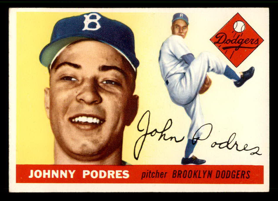 1955 Topps Baseball #025 Johnny Podres Dodgers EX-MT 541985