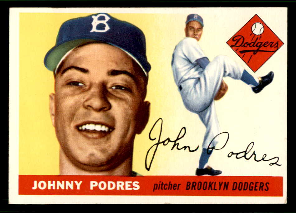 1955 Topps Baseball #025 Johnny Podres Dodgers EX-MT 541986