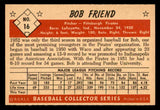 1953 Bowman Color Baseball #016 Bob Friend Pirates VG trimmed 542008