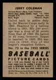 1952 Bowman Baseball #073 Jerry Coleman Yankees EX-MT 542038