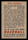 1951 Bowman Baseball #049 Jerry Coleman Yankees EX-MT 542039