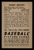 1952 Bowman Baseball #105 Bobby Brown Yankees EX-MT 542043