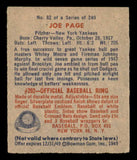 1949 Bowman Baseball #082 Joe Page Yankees EX-MT 542049