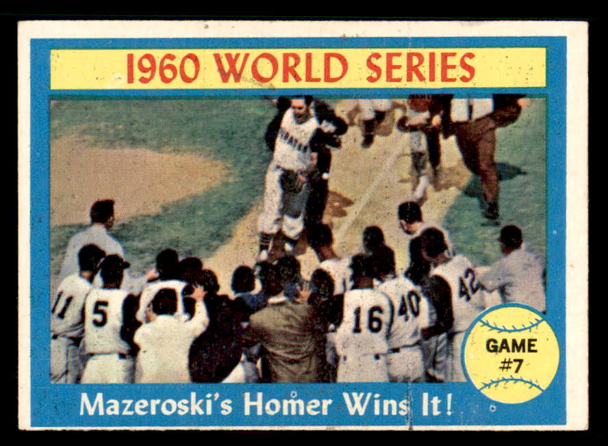 1961 Topps Baseball #312 World Series Game 7 Bill Mazeroski EX 542064