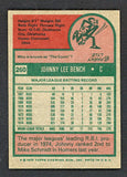 1975 Topps Baseball #260 Johnny Bench Reds EX 542077