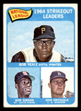 1965 Topps Baseball #012 N.L. Strike Out Leaders Bob Gibson EX 542091