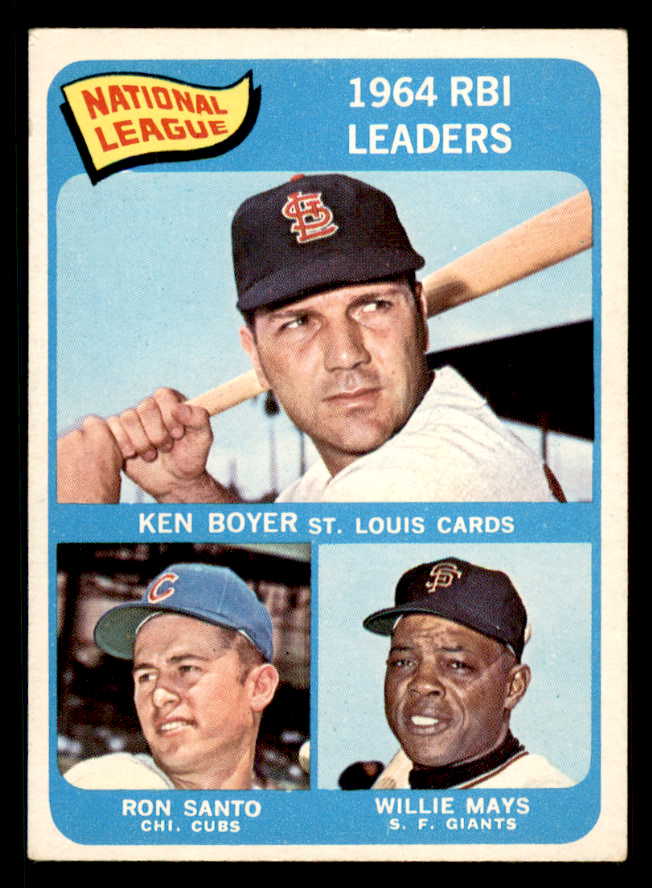 1965 Topps Baseball #006 N.L. RBI Leaders Willie Mays EX 542092
