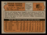 1972 Topps Baseball #435 Reggie Jackson A's EX 542183