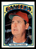 1972 Topps Baseball #510 Ted Williams Rangers EX-MT 542196