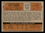 1972 Topps Baseball #510 Ted Williams Rangers EX-MT 542196