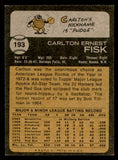 1973 Topps Baseball #193 Carlton Fisk Red Sox EX-MT 542304