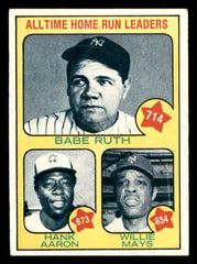 1973 Topps Baseball #001 Hank Aaron Babe Ruth Willie Mays VG-EX 542305