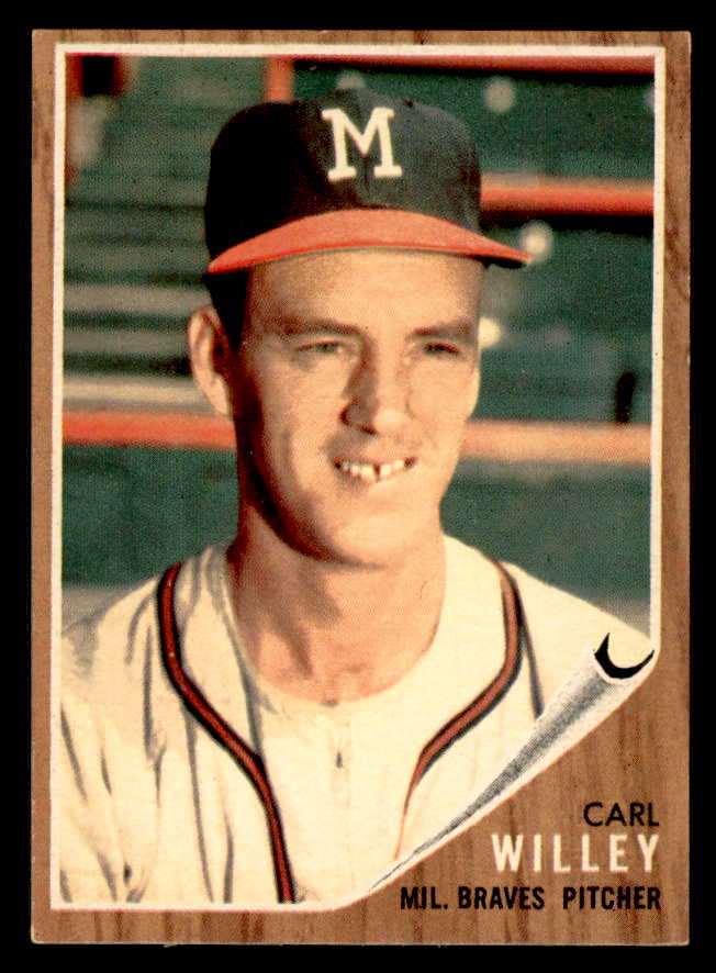 1962 Topps Baseball #174 Carl Willey Braves EX-MT Variation 542324