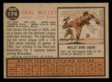 1962 Topps Baseball #174 Carl Willey Braves EX-MT Variation 542324