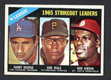 1966 Topps Baseball #225 N.L. Strike Out Leaders Sandy Koufax EX 542329