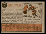 1962 Topps Baseball #147 Bill Kunkel A's EX Variation 542342