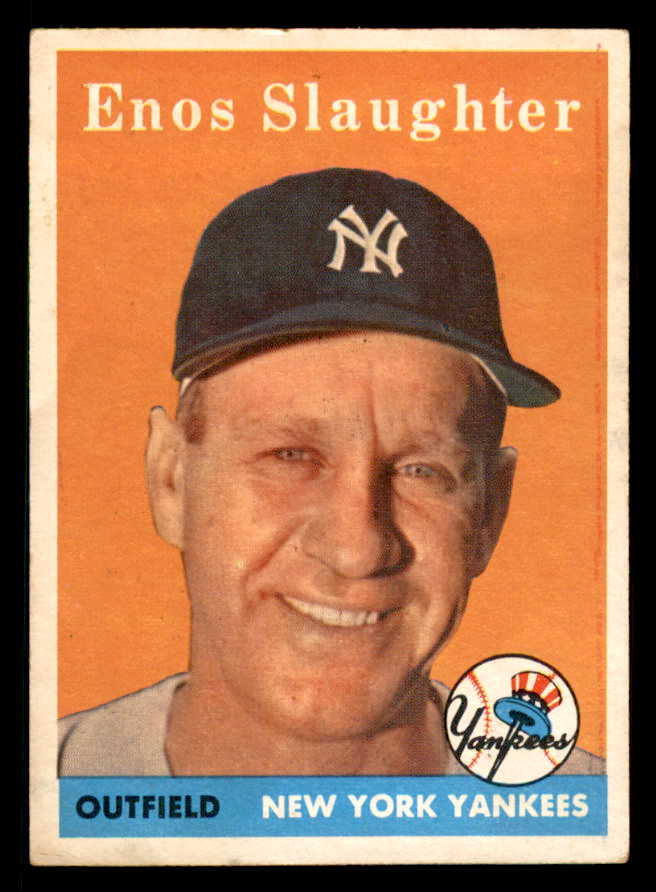 1958 Topps Baseball #142 Enos Slaughter Yankees EX 542355