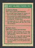 1975 Topps Baseball #195 Mickey Mantle Hank Aaron EX-MT 542357