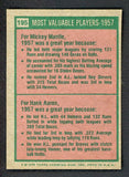 1975 Topps Baseball #195 Mickey Mantle Hank Aaron EX-MT 542358