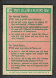 1975 Topps Baseball #195 Mickey Mantle Hank Aaron EX-MT 542360