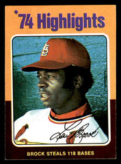1975 Topps Baseball #002 Lou Brock HL Cardinals EX-MT 542369