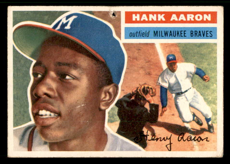 1956 Topps Baseball #031 Hank Aaron Braves FR-GD tack hole Gray 542385