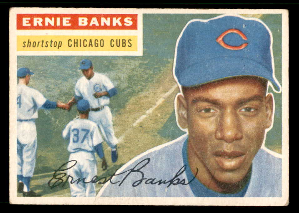 1956 Topps Baseball #015 Ernie Banks Cubs VG-EX White 542386